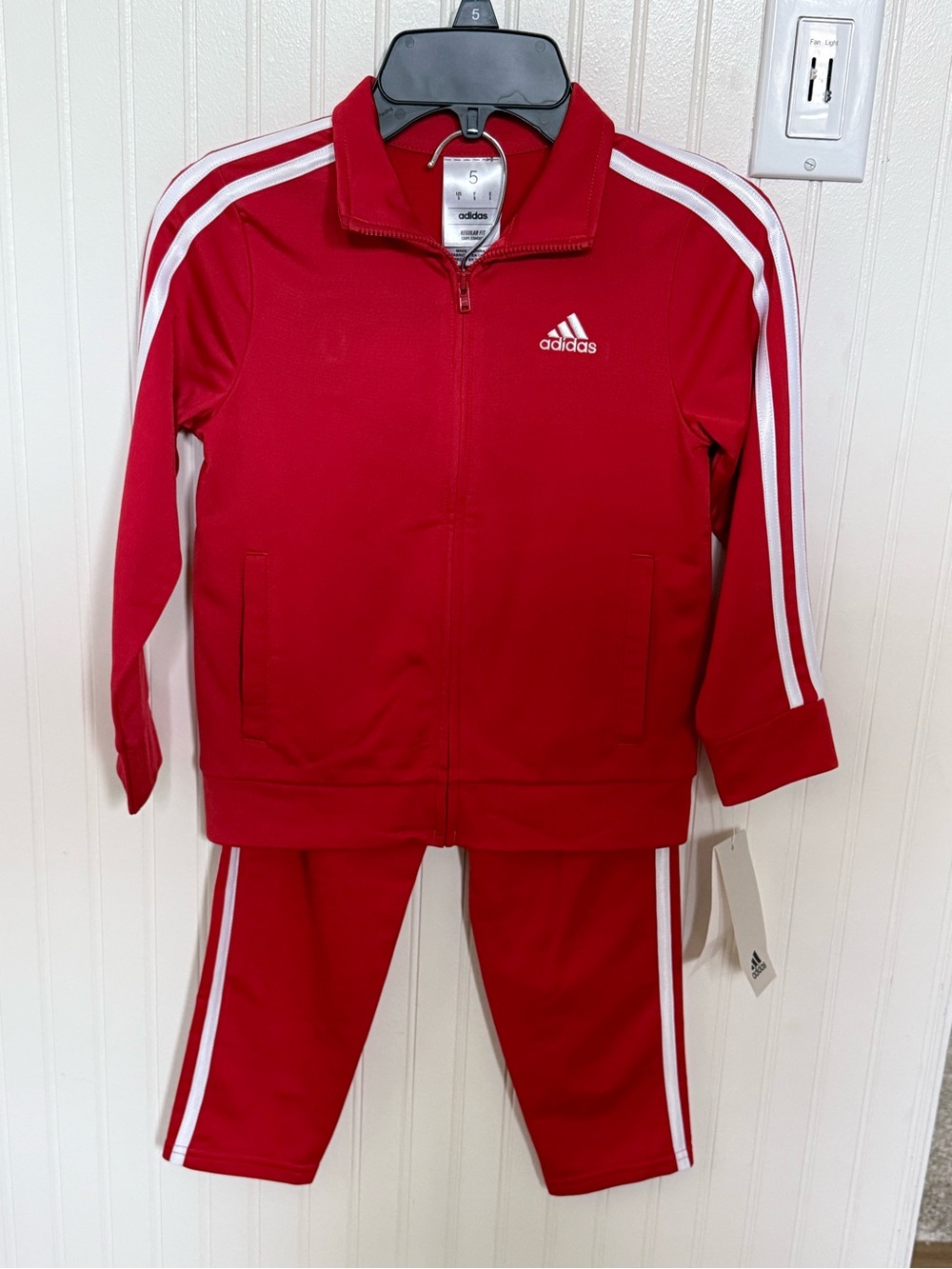 Boys Adidas Two-Piece Tracksuit - Red
